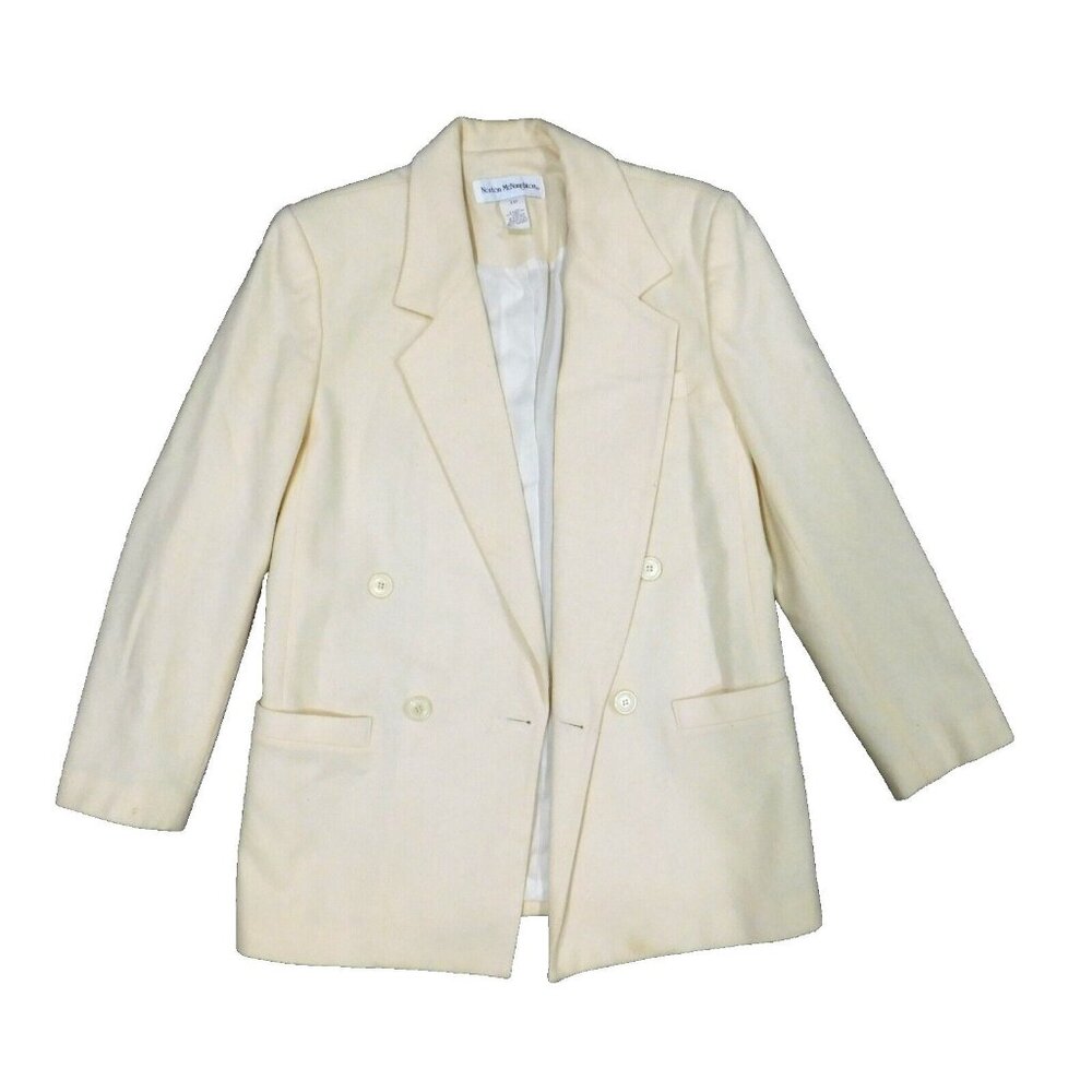 Norton McNaughton Vintage 80s/90s Sz 10 Structured Shoulder Wool Jacket Pea Coat